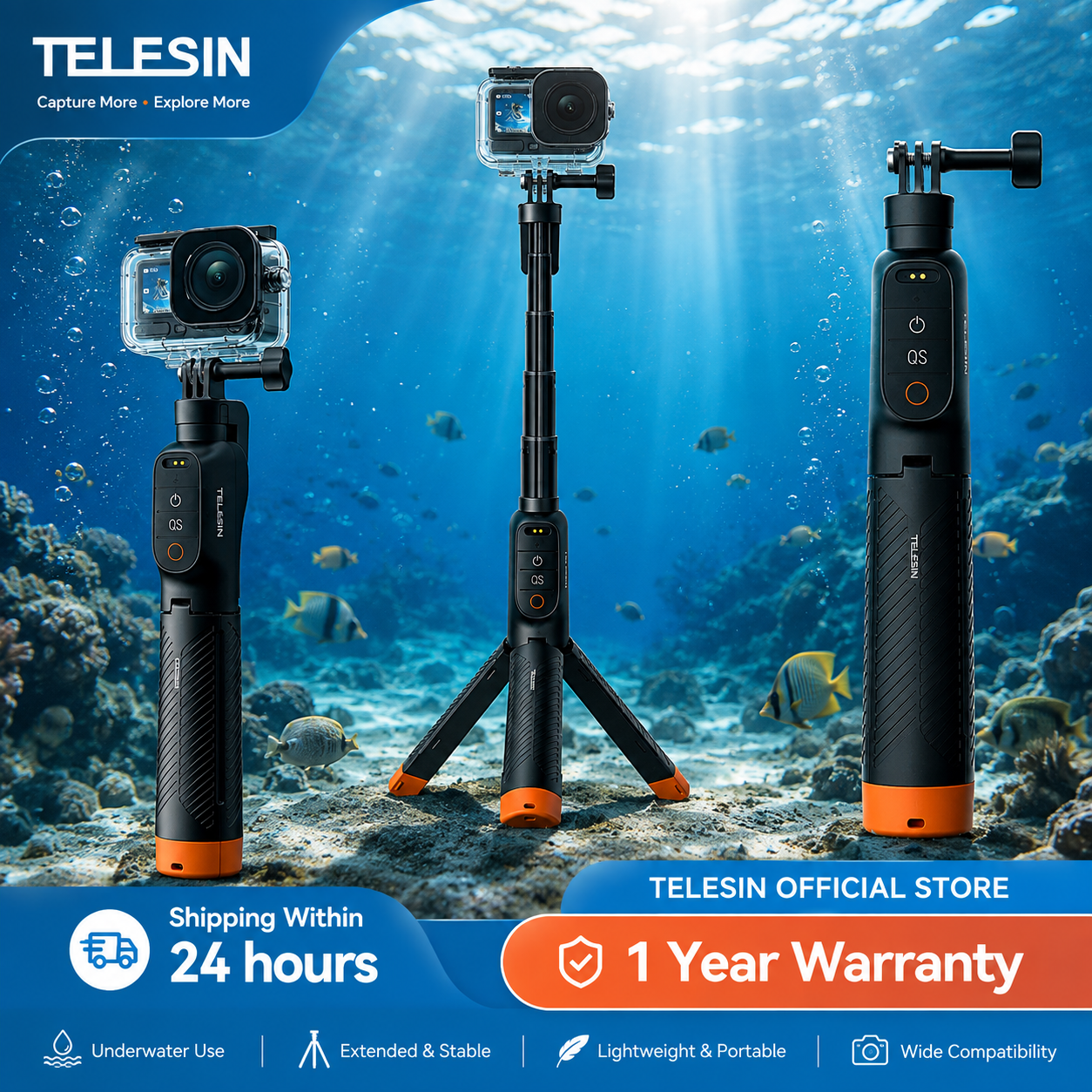 Telesin Underwater Selfie Grip