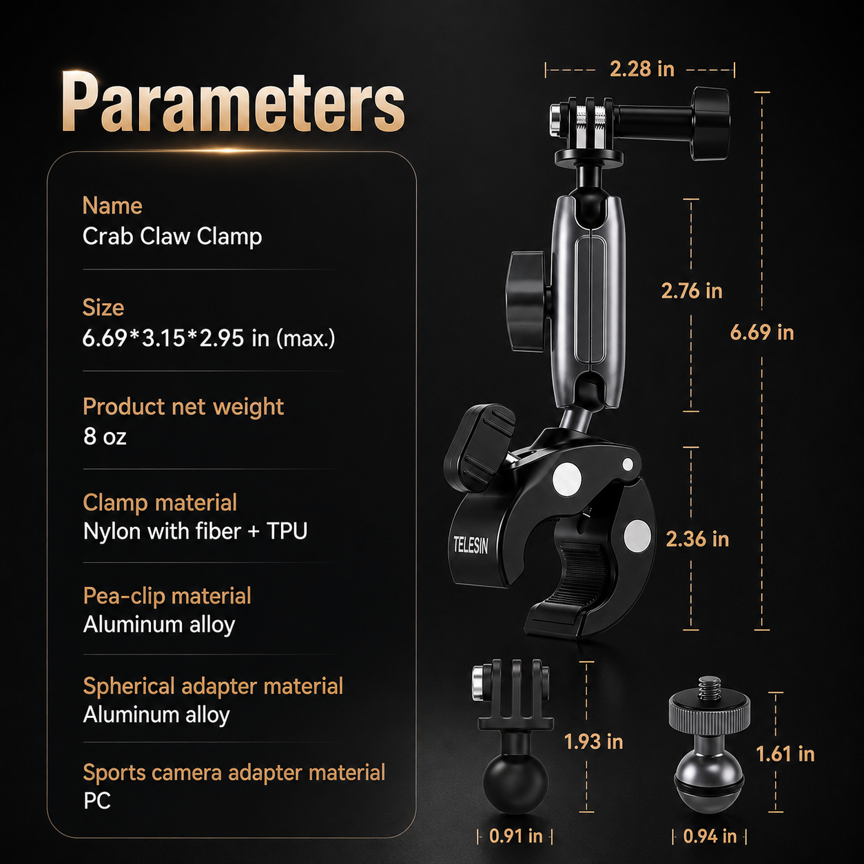 Telesin Bike Camera Mount