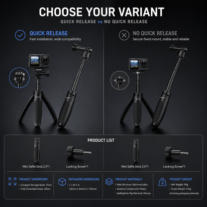 Telesin Mini Tripod Stick (GoPro / DJI Osmo Action / Insta360)
