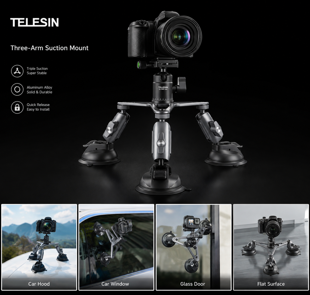 Telesin Suction Cup Mount