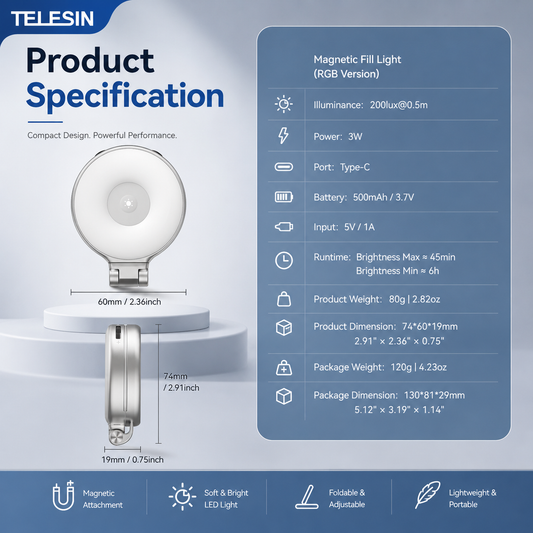 Telesin Magnetic RGB Light