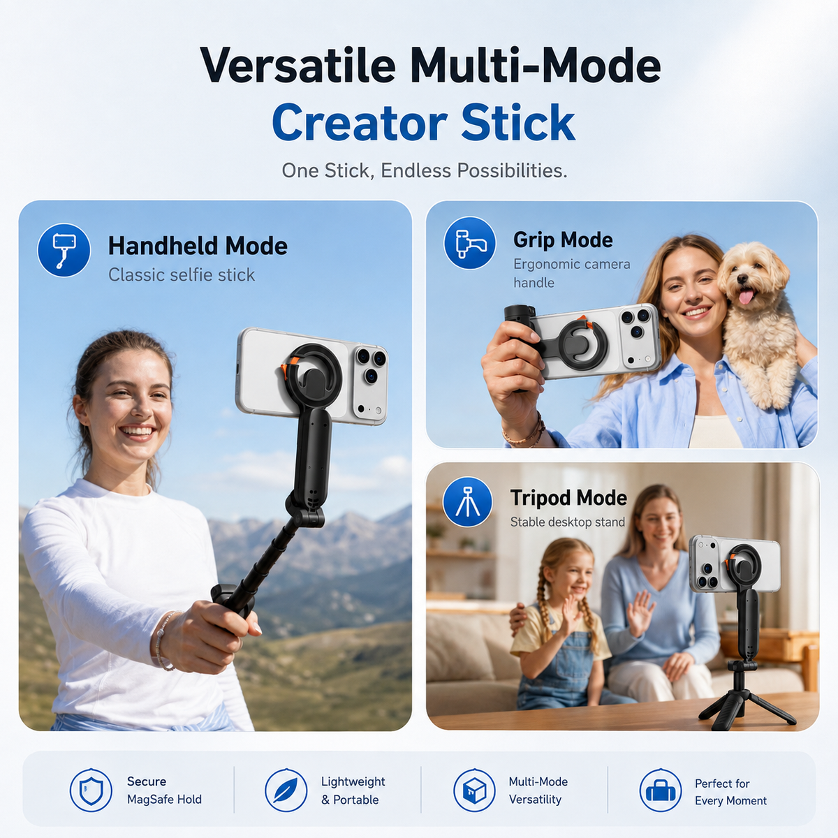 Telesin 4-in-1 Selfie Stick