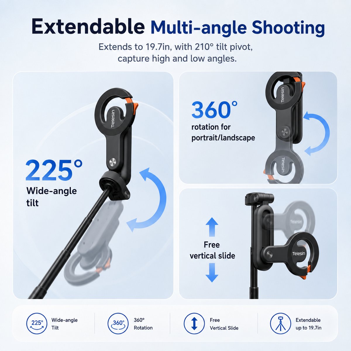 Telesin 4-in-1 Selfie Stick