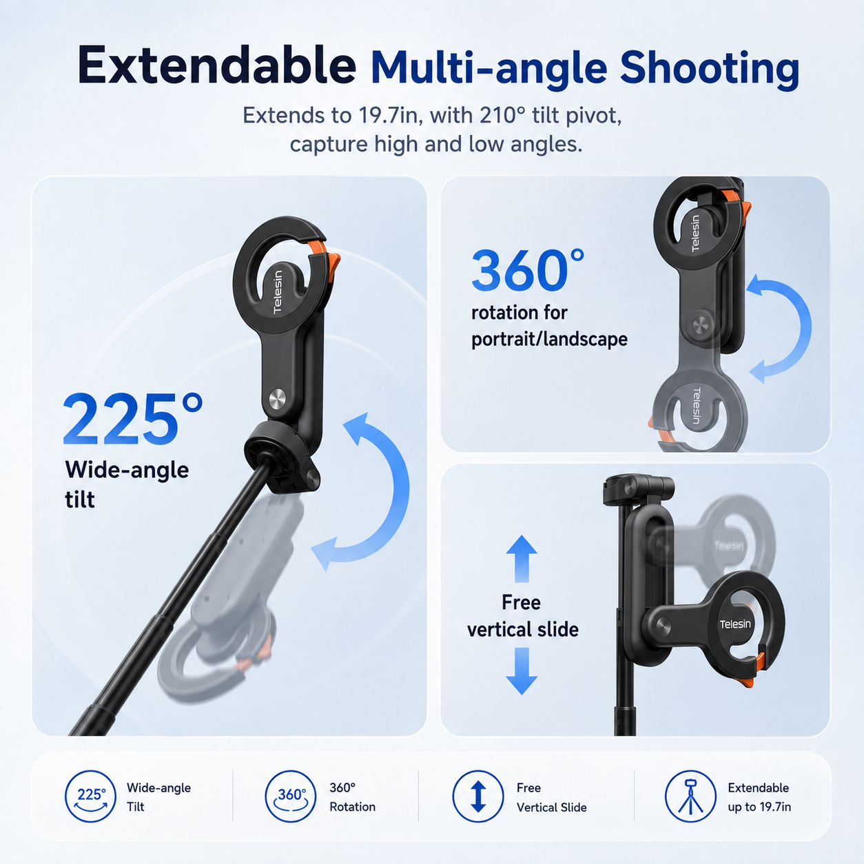 Telesin 4-in-1 Selfie Stick