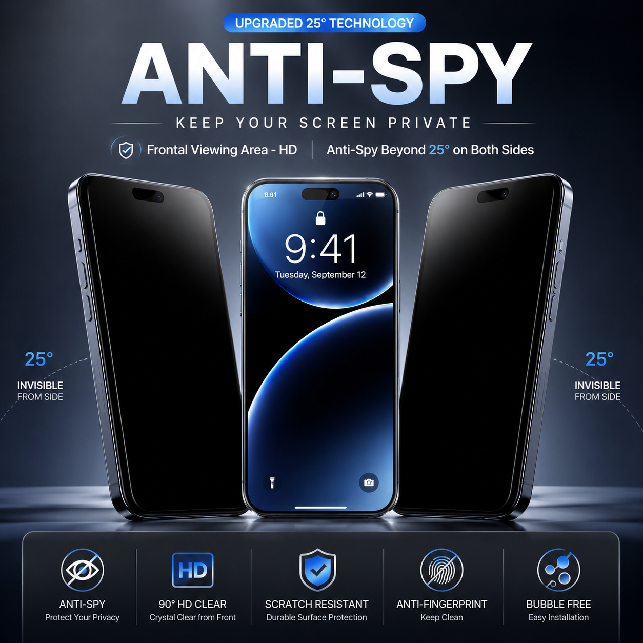 Anti-Spy iPhone Privacy Screen Protector