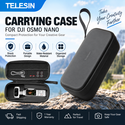 TELESIN Storage Protection Waterproof Bag for DJI OSMO Pocket 4P Insta360 Luna Ultra Gimbal Camera Carrying Case PU Camera Bag