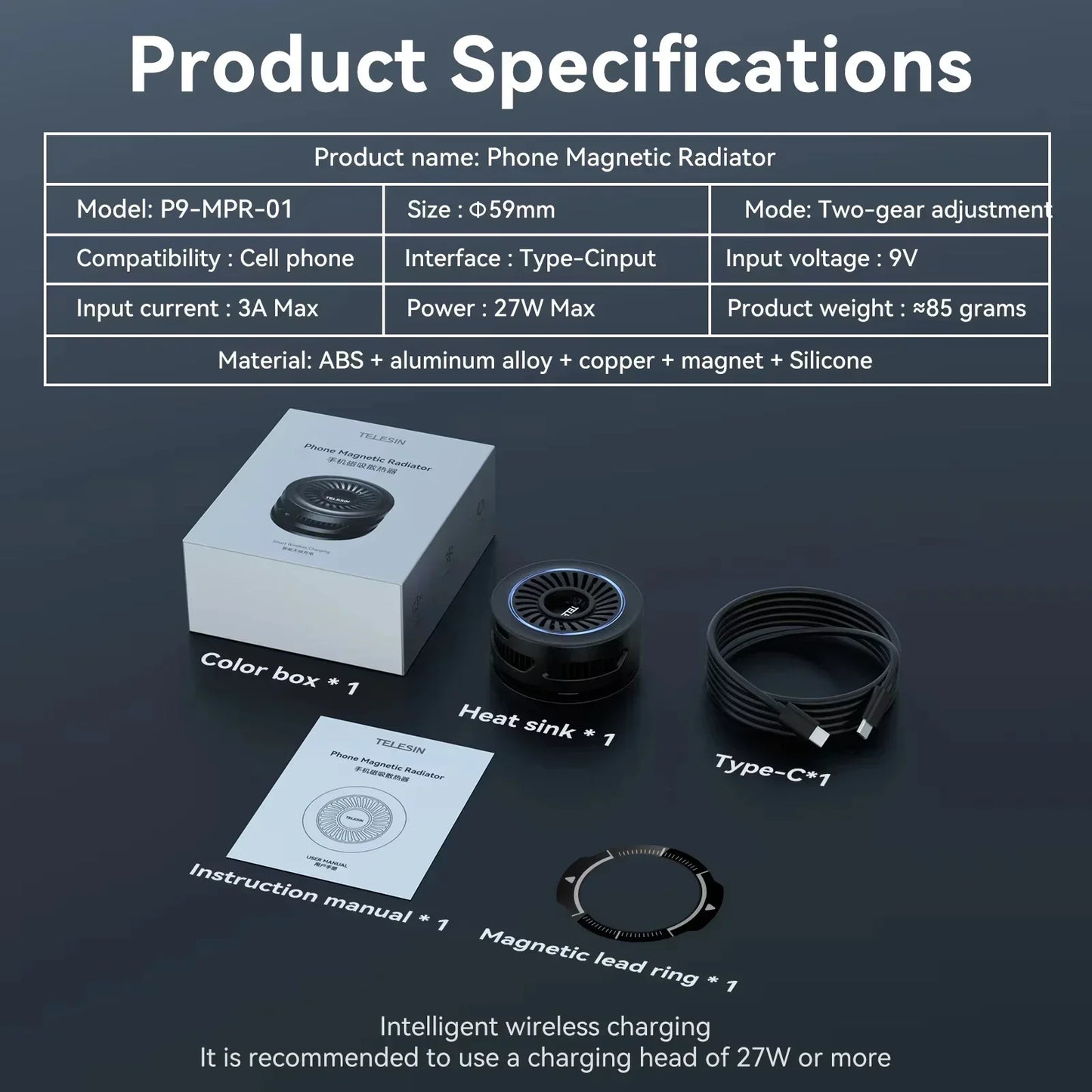 Telesin Magnetic Cooling Charger