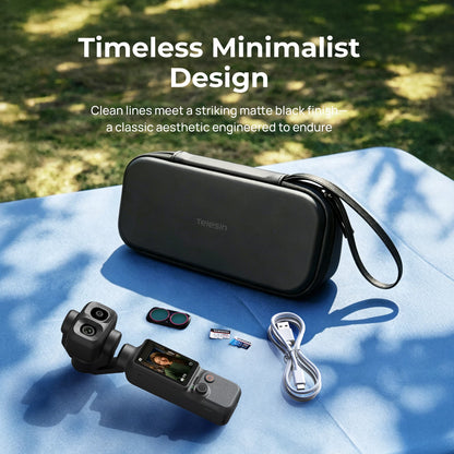 TELESIN Storage Protection Waterproof Bag for DJI OSMO Pocket 4P Insta360 Luna Ultra Gimbal Camera Carrying Case PU Camera Bag