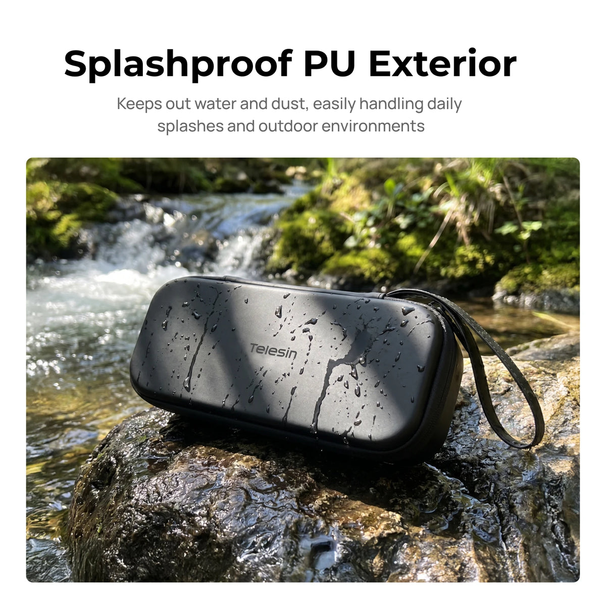 TELESIN Storage Protection Waterproof Bag for DJI OSMO Pocket 4P Insta360 Luna Ultra Gimbal Camera Carrying Case PU Camera Bag
