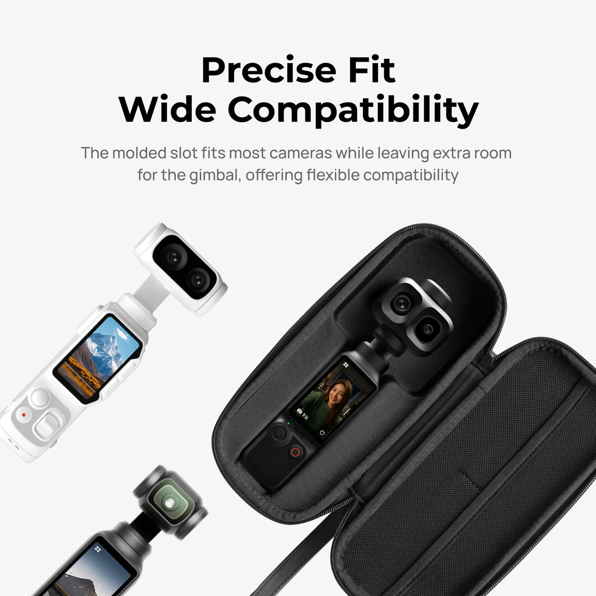 TELESIN Storage Protection Waterproof Bag for DJI OSMO Pocket 4P Insta360 Luna Ultra Gimbal Camera Carrying Case PU Camera Bag