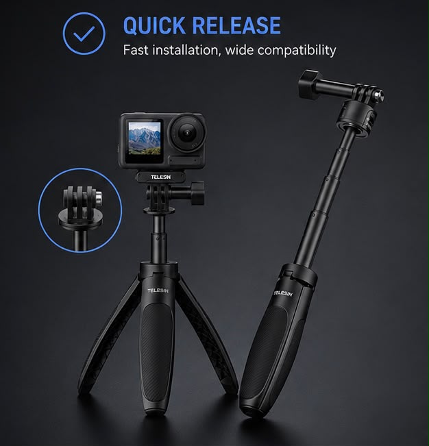 Telesin Mini Tripod Stick (GoPro / DJI Osmo Action / Insta360)